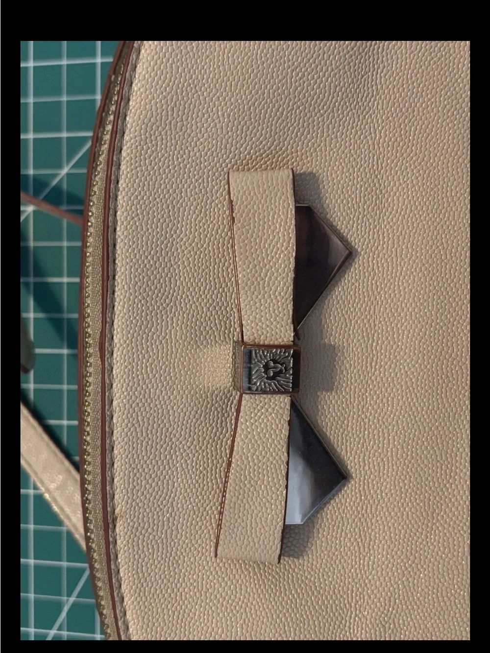 Nude Anne Klein Bow Accent Crossbody Bag